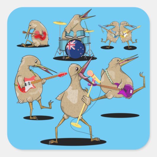 NZ Music Kiwi Band Quadratischer Aufkleber (Vorderseite)