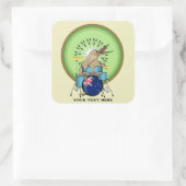 NZ Music Kiwi drumming Quadratischer Aufkleber (Tasche)