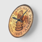 NZ Neuseeland halbe Penny Tiki Uhr (Winkel)