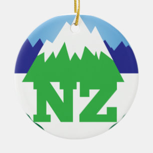 NZ (NEUSEELAND) mit einem Gebirgszug modisch Keramik Ornament