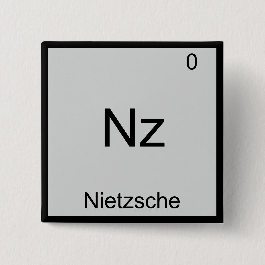 Nz - Nietzsche Funny Element Chemistry Symbol T-Sh Button (Vorderseite)