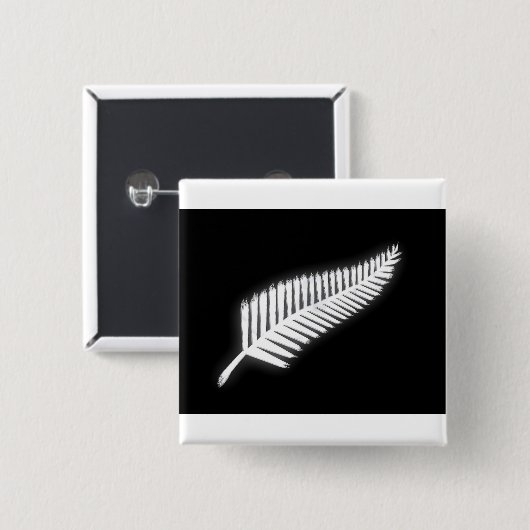 NZ Silver Fern National Emblem Patriotic Button (Vorne & Hinten)