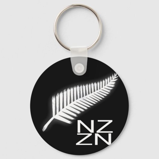NZ Silver Fern National Emblem Patriotic Schlüssel Schlüsselanhänger (Vorderseite)