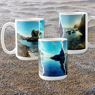 NZ Tasman 3 Benutzerdefinierte Meeresblick-Collage Kaffeetasse