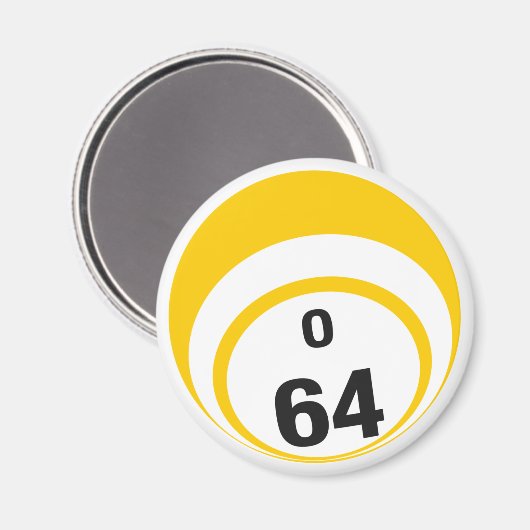 O 64 Bingo Ball Kühlschrankmagnet (Vorderseite/Rückseite)