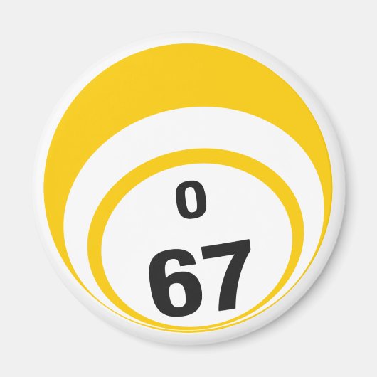 O 67 Bingo Ball Kühlschrankmagnet (Vorne)