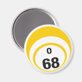 O 68 Bingo Ball Kühlschrankmagnet (Vorderseite/Rückseite)