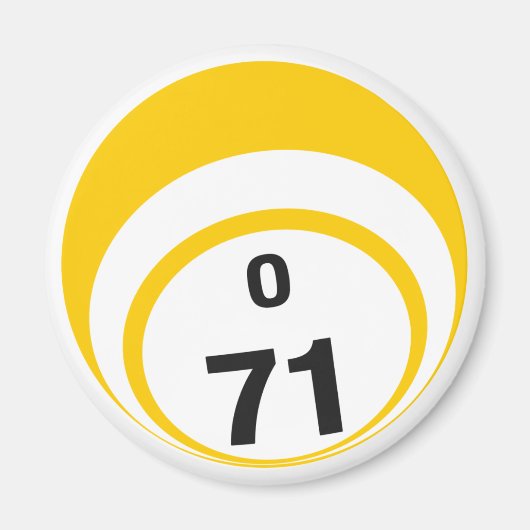 O 71 Bingo Ball Kühlschrankmagnet (Vorne)