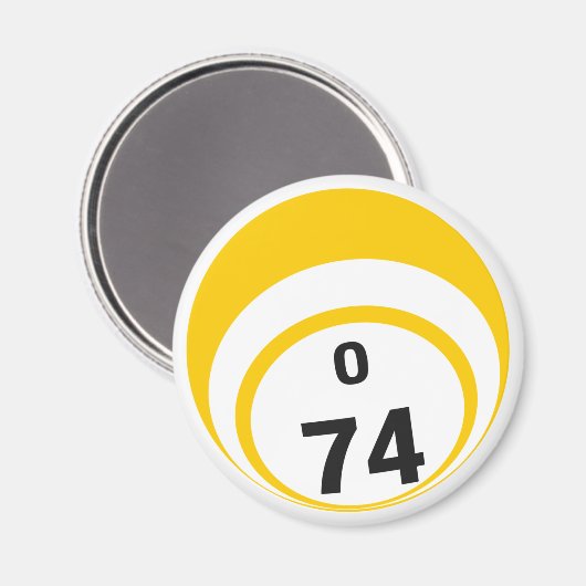 O 74 Bingo Ball Kühlschrankmagnet (Vorderseite/Rückseite)