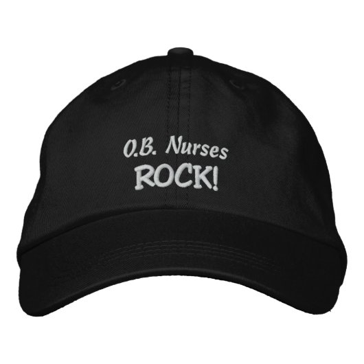 O.B. Nurses Rock! Bestickte Baseballkappe (Vorderseite)