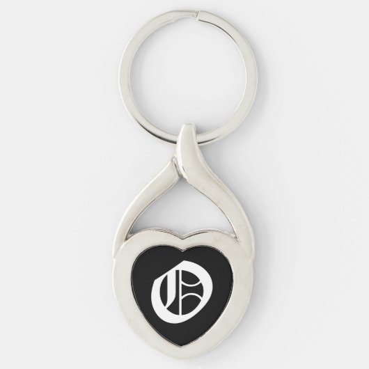 "O" Black Heart Keychain Schlüsselanhänger (Vorderseite)