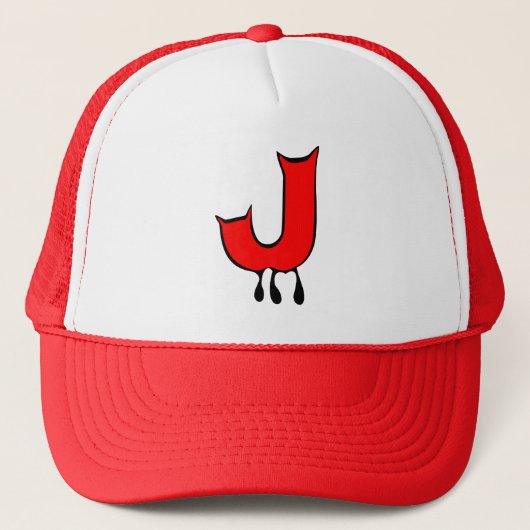 Ō" Bleeding's Teeth-Initial-J Trucker Hat" ╝ Truckerkappe (Vorderseite)