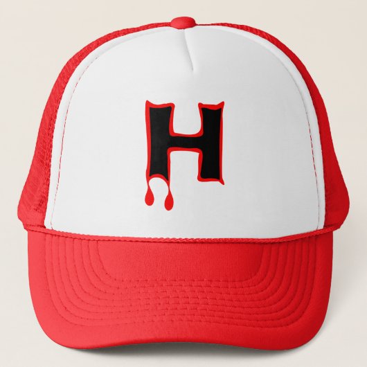 Ō" Bleeding's Teeth-Trucker-Devil's Initial H Truc Truckerkappe (Vorderseite)