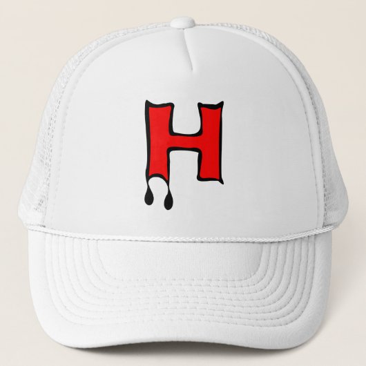 Ō" Bleeding's Teeth-Trucker-Devil's Initial H Truc Truckerkappe (Vorderseite)