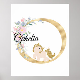 O Buchstabe personalisierter Name Monogramm mit Po Poster