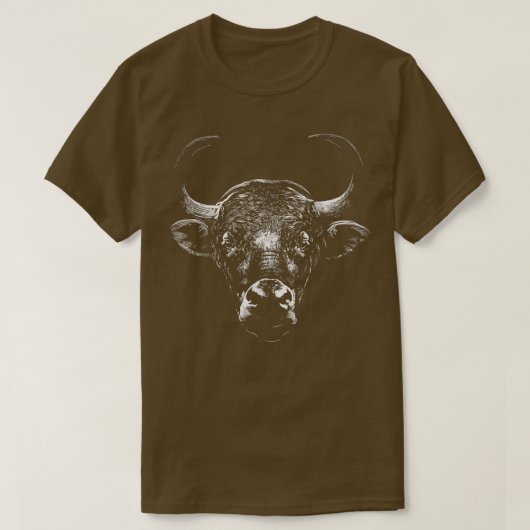 O Bulle Bauern Kuh mit Horns Wild Bull O T-Shirt (Design vorne)