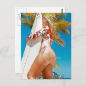 Ō California Ō Bikini Ō Blonde brechde brechend üb Postkarte (Vorne/Hinten)