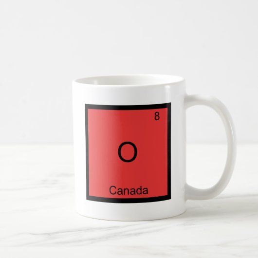 O - Canada Chemistry Element Symbol Funny Kaffeetasse (Rechts)