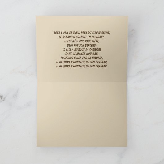 O CANADA KARTE (Innenseite)