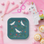 O Christmas Beluga Whale Illustration Holiday Pappteller (Party)