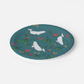 O Christmas Beluga Whale Illustration Holiday Pappteller (Schrägansicht)