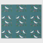O Christmas Beluga Whale Illustration Muster Geschenkpapier (Flach)