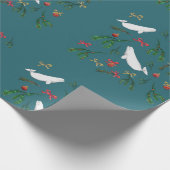 O Christmas Beluga Whale Illustration Muster Geschenkpapier (Ecke)