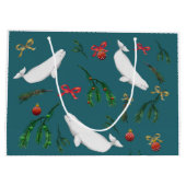 O Christmas Beluga Whale Illustration Muster Große Geschenktüte (Rückseite)