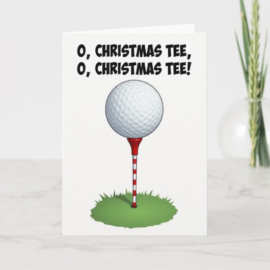 O Christmas Tee Golf Pun Card Karte (Vorderseite)