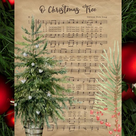 O Christmas Tree Sheet Music Tissue Paper Seidenpapier