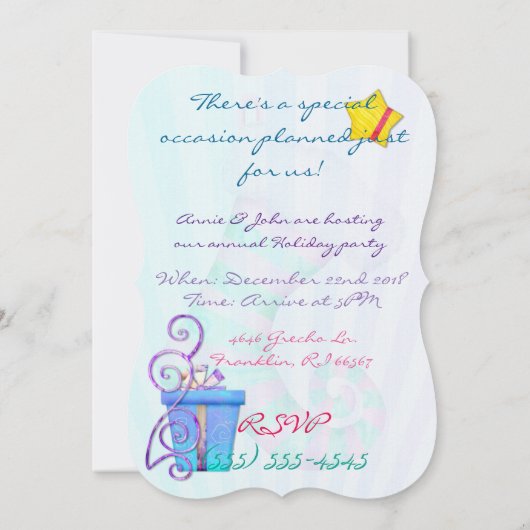 O Christmas Whimsey Folk Art Einladung (Rückseite)