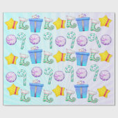 O Christmas Whimsey Folk Art Geschenkpapier (Flach)