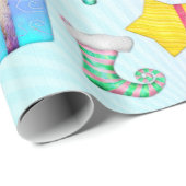 O Christmas Whimsey Folk Art Geschenkpapier (Rolleneckpunkt)