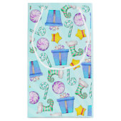 O Christmas Whimsey Folk Art Kleine Geschenktüte (Rückseite)