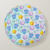 O Christmas Whimsey Folk Art Rundes Kissen (Rückseite)