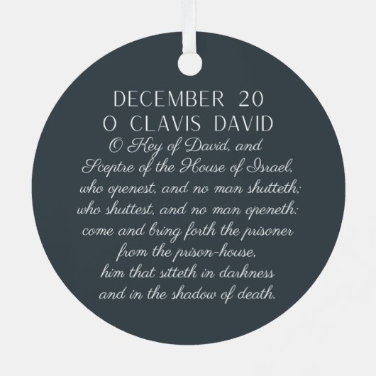 O Clavis David Key of David Advent Ornament (Rückseite)