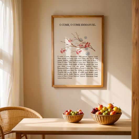 O Come Emmanuel Christmas Song Texte Poster