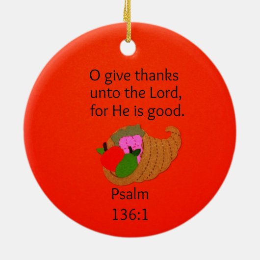 O Danke an den Herrn.. Keramik Ornament (Hinten)