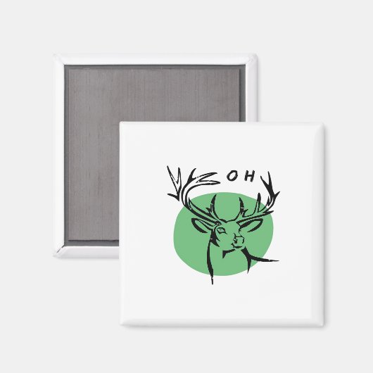 O Dear O Dear Green Minimal Modern Design  Magnet (Vorderseite/Rückseite)