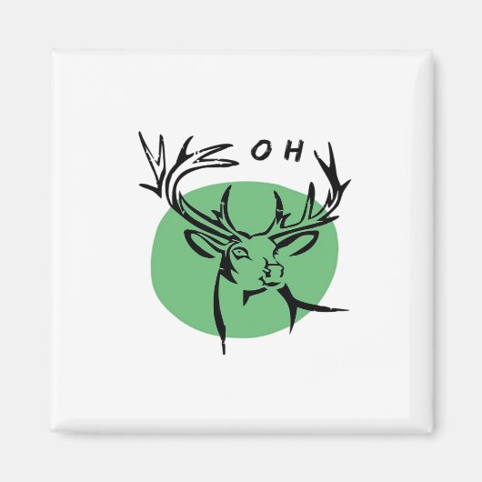 O Dear O Dear Green Minimal Modern Design Magnet (Vorne)