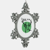 O Dear O Dear Green Minimal Modern Design Schneeflocken Zinn-Ornament (Links)