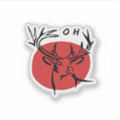 O Dear O Dear Red Retro Classic Design Aufkleber (Vorderseite)