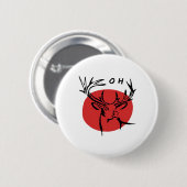 O Dear O Dear Red Retro Classic Design  Button (Vorne & Hinten)