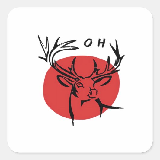 O Dear O Dear Red Retro Classic Design Quadratischer Aufkleber (Vorderseite)