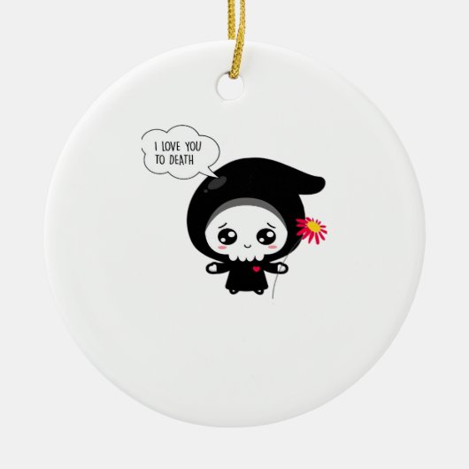 o Death - Funny Valentinstag Classic Keramik Ornament (Vorne)