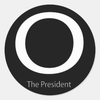 O DER PRÄSIDENT RUNDER AUFKLEBER
