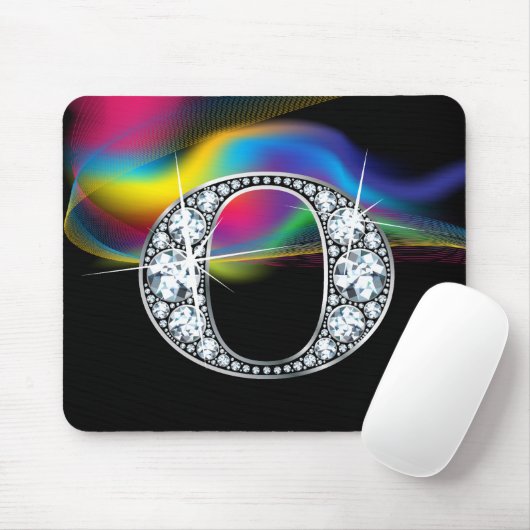 "O" Diamantblende mit Rainbow Swirl Mousepad (Mit Mouse)