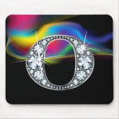 "O" Diamantblende mit Rainbow Swirl Mousepad (Vorne)