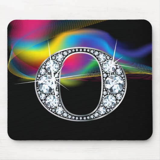 "O" Diamantblende mit Rainbow Swirl Mousepad (Vorne)