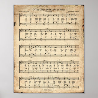 O Die tiefe Liebe Jesus Vintag Hymn Printing Poster